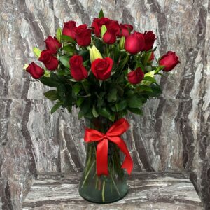 Jarrón 24 Rosas y Lilys