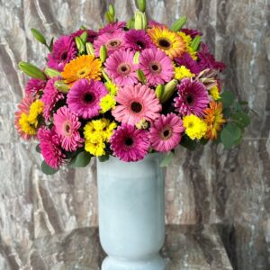 Jarrón Brillo de Gerberas