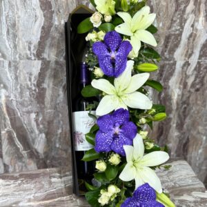 Caja Vino y Orquídeas