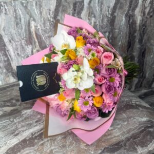 Bouquet 30 Rosas pastel con orquídeas